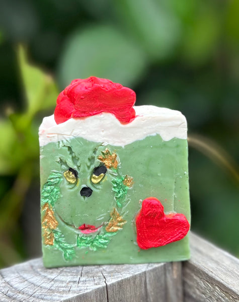 GRINCH Handmade Soap,Mele Grinchmas, Whoville,Hawaii Soap,Made in Hawaii,Christmas,Stocking Stuffer,Gift,Hostess Gift,Holiday Gift,Secret Santa,Grinch,Christmas Soap,Made in Hawaii,Handmade in Hawaii